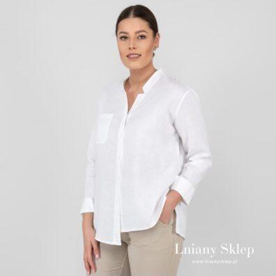 Biała bluzeczka z pranego lnu 100%.