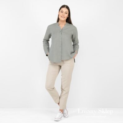 Khaki zielona bluzka z długim rękawem.