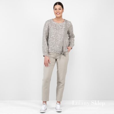 Żakardowa bluzka lniano - bawełniana.