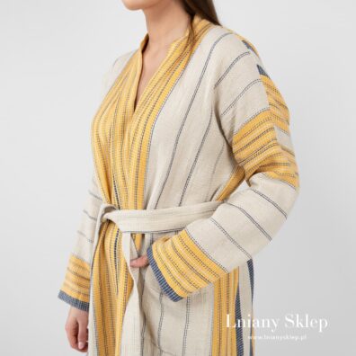 Szlafrok waflowy z kieszeniami.