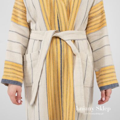 Szlafrok waflowy z paskiem.