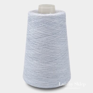 Przędza lniana niebieska w szarość.