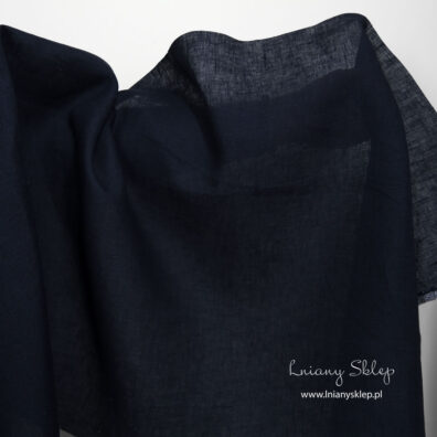 Ciemny granatowy len.