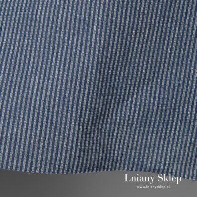 Tkanina 100% lniana w cieniutkie paski.