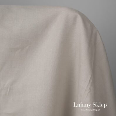 Szeroka tkanina lniana jasny piasek.
