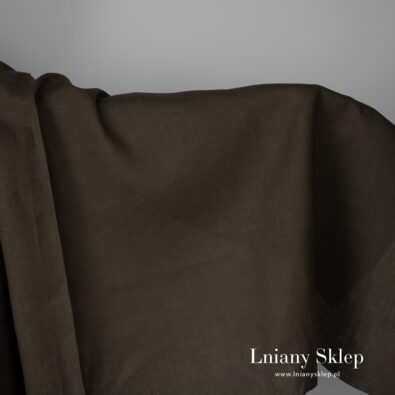 Tkanina lniana brązowe khaki.