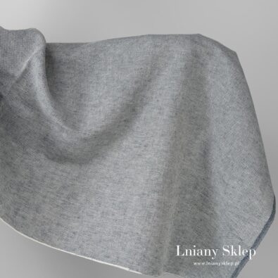 Len z bawełną granatowy i biały melanż.