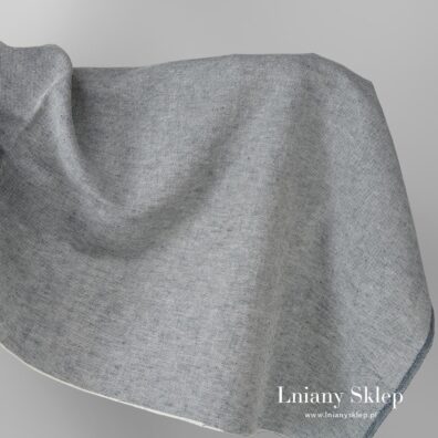 Len z bawełną granatowy i biały melanż.