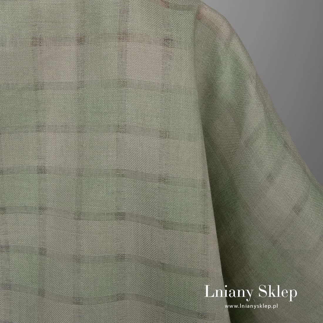 Tkanina wytkana z zielonej i szarej przędzy, melanż.