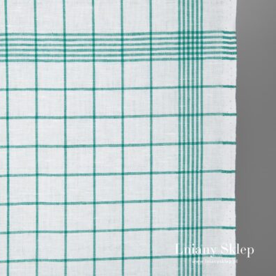 Tkanina ścierkowa w kratkę. Len, bawełna.