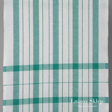 Tkanina ścierkowa w zielone paski.