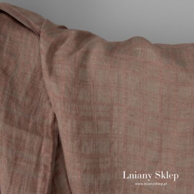 Prany len z przędzy brązowej i niebarwionej.