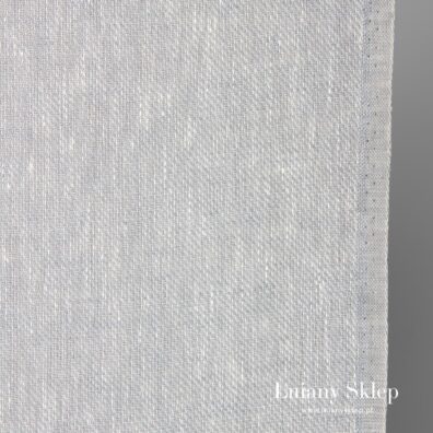 Ścierkowy len szary w niebieskość wytkany splotem skośnym.