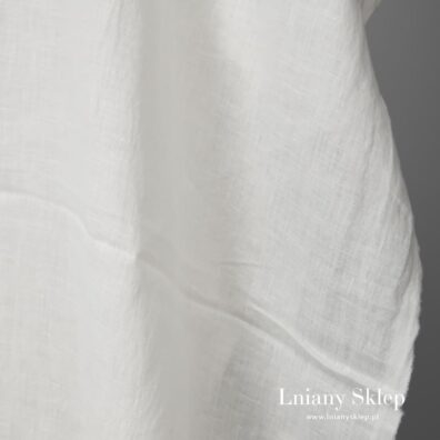 Biała tkanina lniana na odzież i tekstylia domowe.