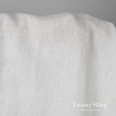 Biała prana tkanina 100% lniana.
