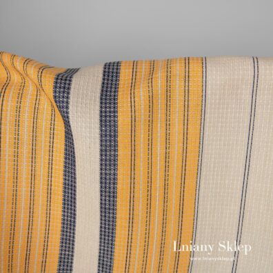 Piaskowa tkanina waflowa w pasy. Na szycie ręczników i szlafroków.