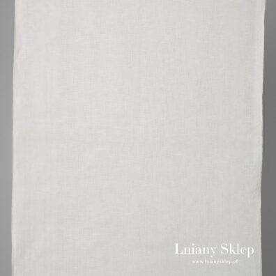 Ścierkowy biały len w ażurowe paski.