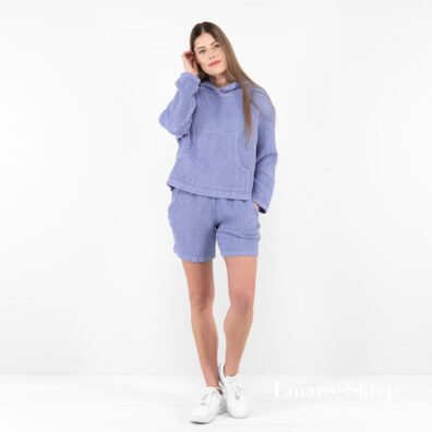 ALFI niebieski lniany dżemper.