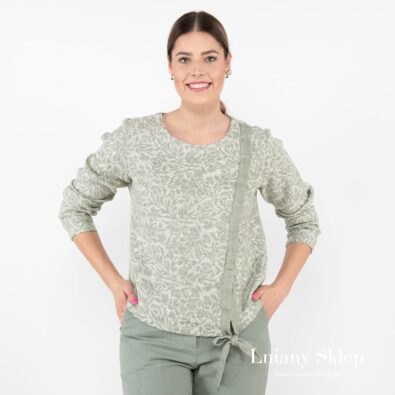 CYBIL zielona żakardowa bluzka.