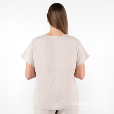 DARREN piaskowa bluzka. Widok z tyłu.