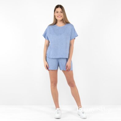 Damski wygodny komplecik z pranego lnu.