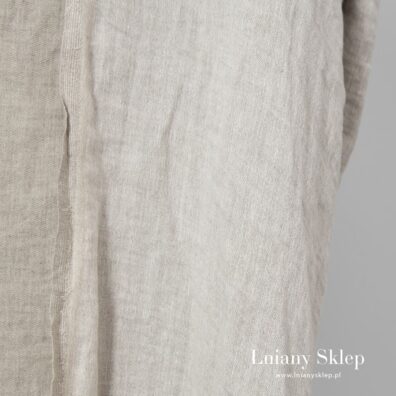 Dwustronna tkanina wytkana z białej i niebarwionej lnianej przędzy.