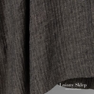 Prany, ciężki, wytkany splotem jodełkowym len 100%.