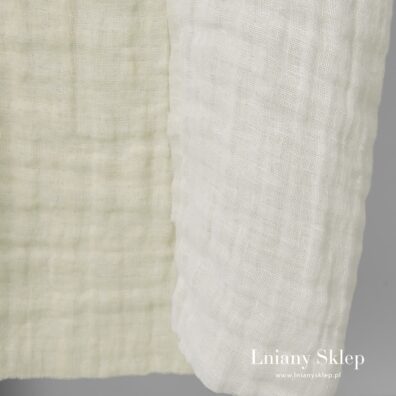 Dwustronna, dwuwarstwowa prana tkanina lniana.