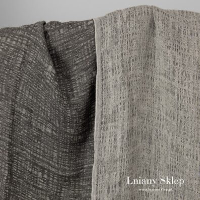 Prany żakardowy szary len.