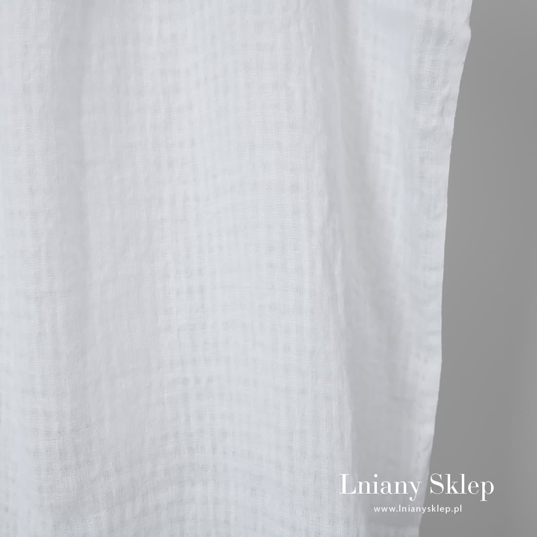 Biały prany len na firanki i in.