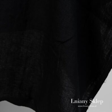 Prana czarna tkanina 100% lniana.