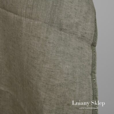 Zielono - szary (niebarwiona przędza lniana) melanż.