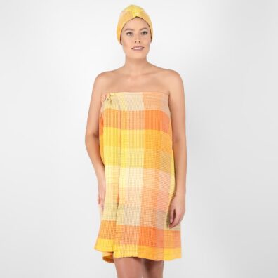 Dekatyzowany produkt lniano - bawełniany.