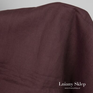 Brązowy fiolet - tkanina lniana.