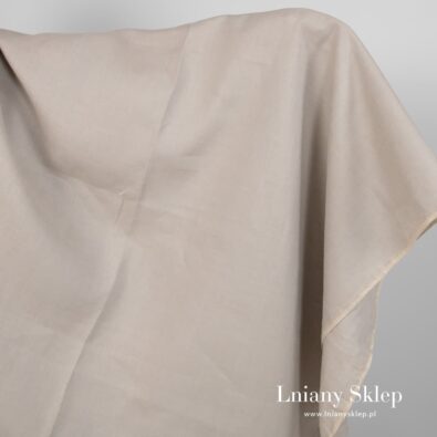 Szara w piasek tkanina lniana.