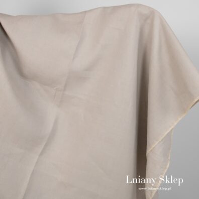 Szara w piasek tkanina lniana.