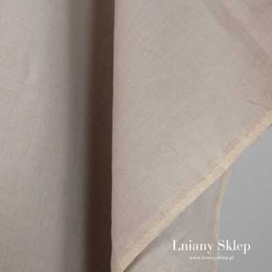 Tkanina lniana jasny szary piasek.