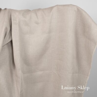 Niebarwiony len wytkany splotem skośnym.