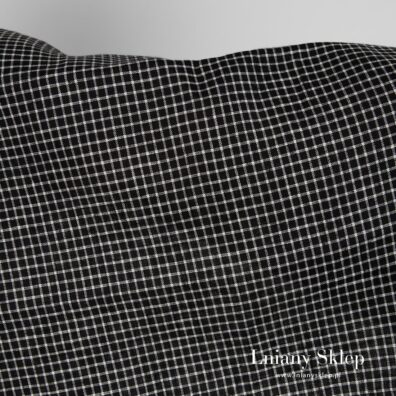Czarno - biały len w krateczkę.
