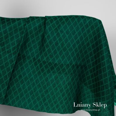 Zielony w romby len.