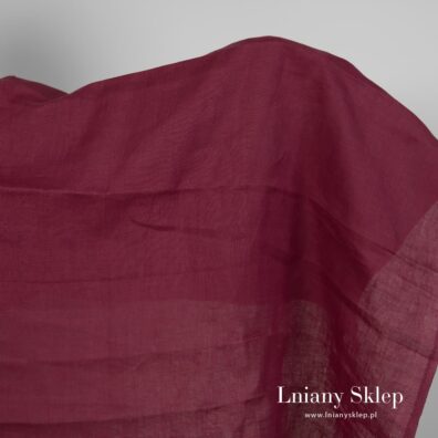 Wiśniowa tkanina lniana.
