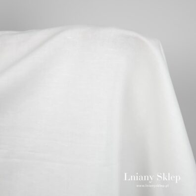 Biała tkanina lniano - bawełniana.