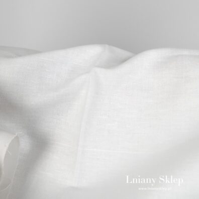 Biała tkanina lniano - bawełniana na odzież i tekstylia domowe.