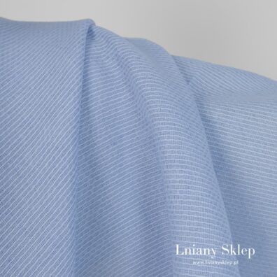 Niebieski len z bawełną.