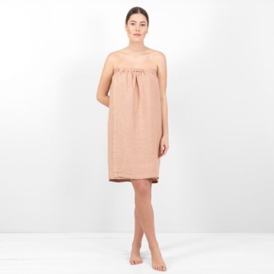 PURO pudrowy ręcznik - spódnica na guziczku.