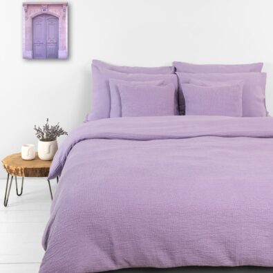 ROYAL liliowa pościel lniana.