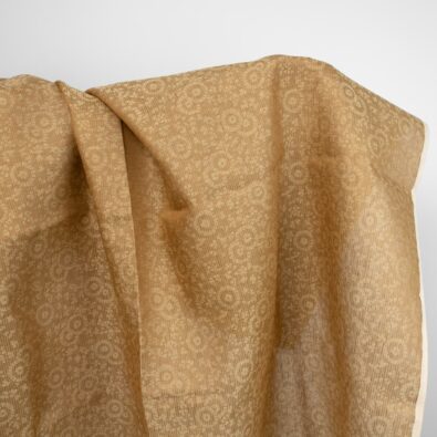 Żakard żółty i brązowy tkanina lniana.