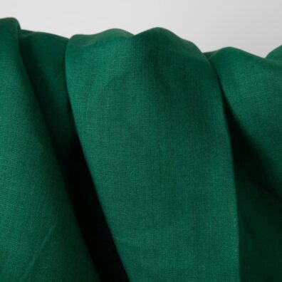 Tkanina lniana soczysta zieleń wytkana splotem płóciennym