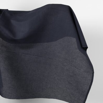 Granatowy len z bawełną