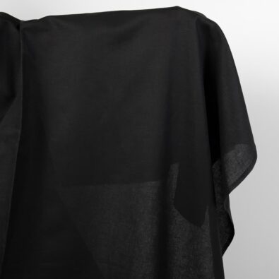 Czarna tkanina len z bawełną